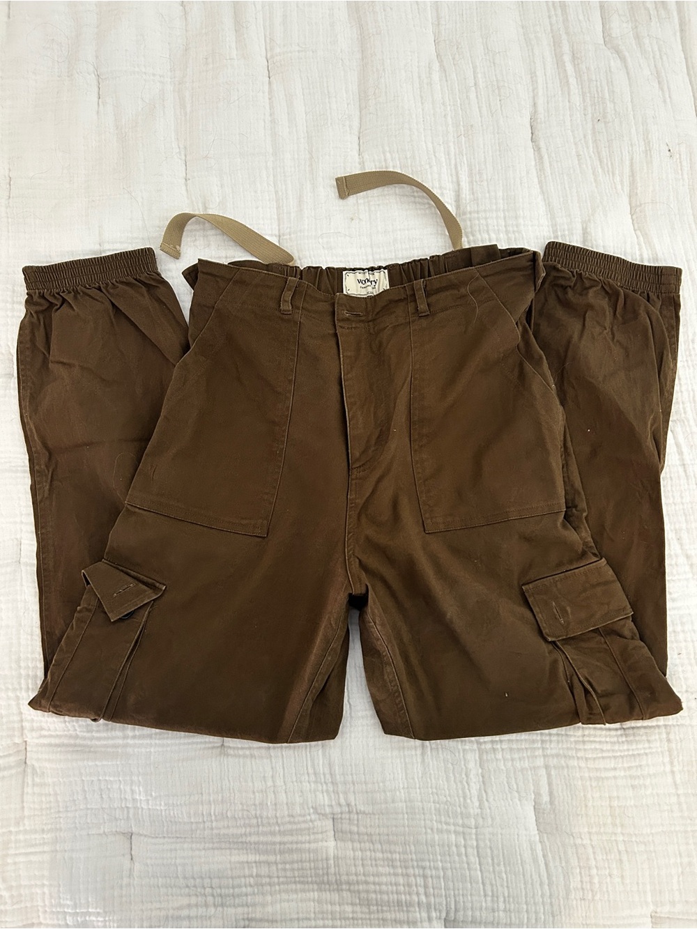 Brown Hiking/Climbing Pants with Elastic Waist